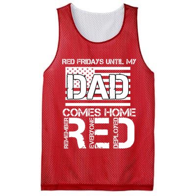 RED Friday Day Unitl My Dad Comes Home Mesh Reversible Basketball Jersey Tank