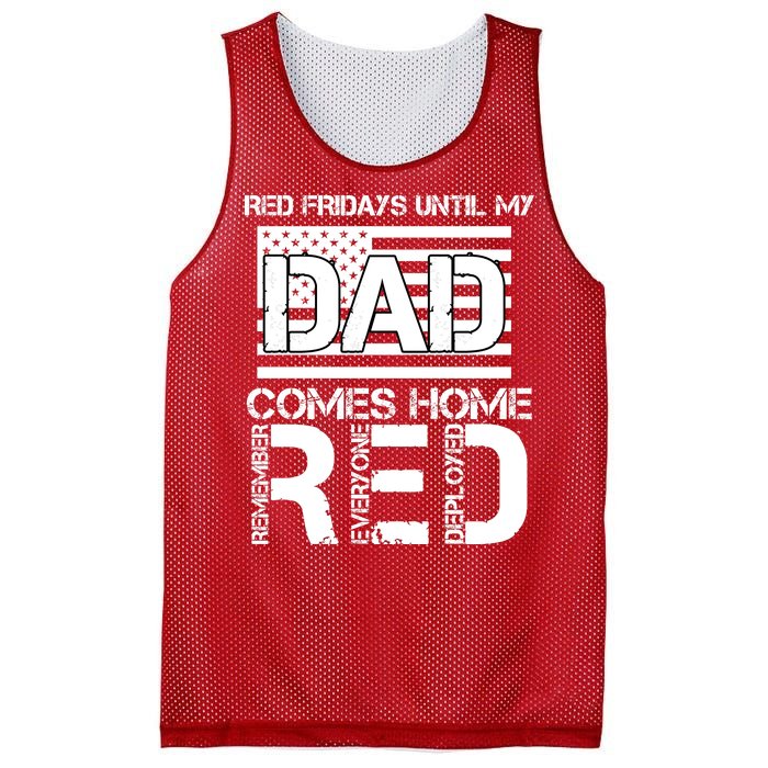 RED Friday Day Unitl My Dad Comes Home Mesh Reversible Basketball Jersey Tank