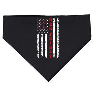 Red Friday Distressed Ribbon US Flag Support Veterans USA-Made Doggie Bandana