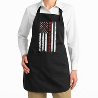 Red Friday Distressed Ribbon US Flag Support Veterans Apron