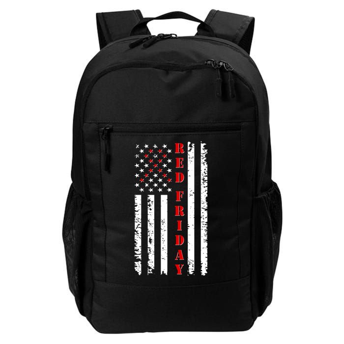 Red Friday Distressed Ribbon US Flag Support Veterans Backpack