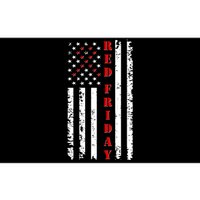 Red Friday Distressed Ribbon US Flag Support Veterans Bumper Sticker