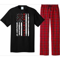 Red Friday Distressed Ribbon US Flag Support Veterans Pajama Set