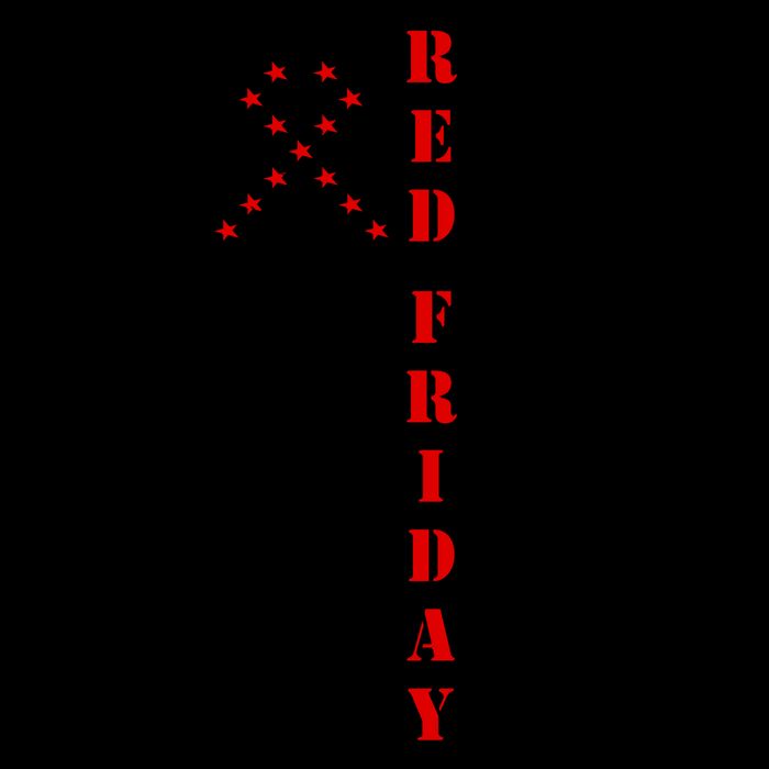 Red Friday Distressed Ribbon US Flag Support Veterans 16oz Travel Tumbler
