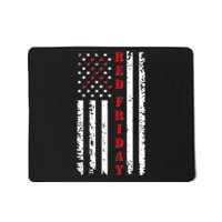 Red Friday Distressed Ribbon US Flag Support Veterans Mousepad