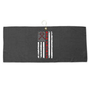 Red Friday Distressed Ribbon US Flag Support Veterans Large Microfiber Waffle Golf Towel