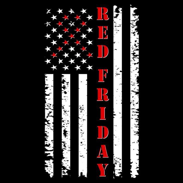 Red Friday Distressed Ribbon US Flag Support Veterans Youth Performance Sprint T-Shirt