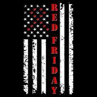 Red Friday Distressed Ribbon US Flag Support Veterans Baby Bodysuit