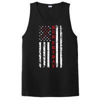 Red Friday Distressed Ribbon US Flag Support Veterans PosiCharge Competitor Tank