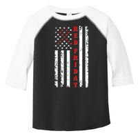 Red Friday Distressed Ribbon US Flag Support Veterans Toddler Fine Jersey T-Shirt