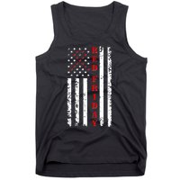 Red Friday Distressed Ribbon US Flag Support Veterans Tank Top