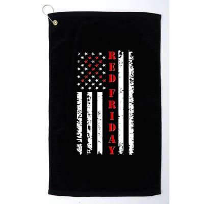 Red Friday Distressed Ribbon US Flag Support Veterans Platinum Collection Golf Towel