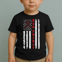 Red Friday Distressed Ribbon US Flag Support Veterans Toddler T-Shirt