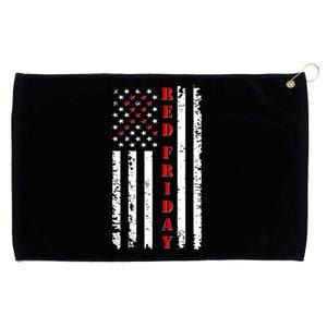 Red Friday Distressed Ribbon US Flag Support Veterans Grommeted Golf Towel