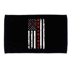 Red Friday Distressed Ribbon US Flag Support Veterans Microfiber Hand Towel