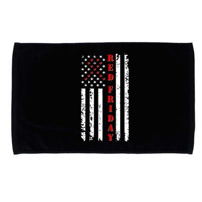 Red Friday Distressed Ribbon US Flag Support Veterans Microfiber Hand Towel