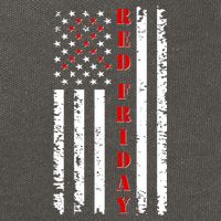 Red Friday Distressed Ribbon US Flag Support Veterans Cotton Canvas Backpack