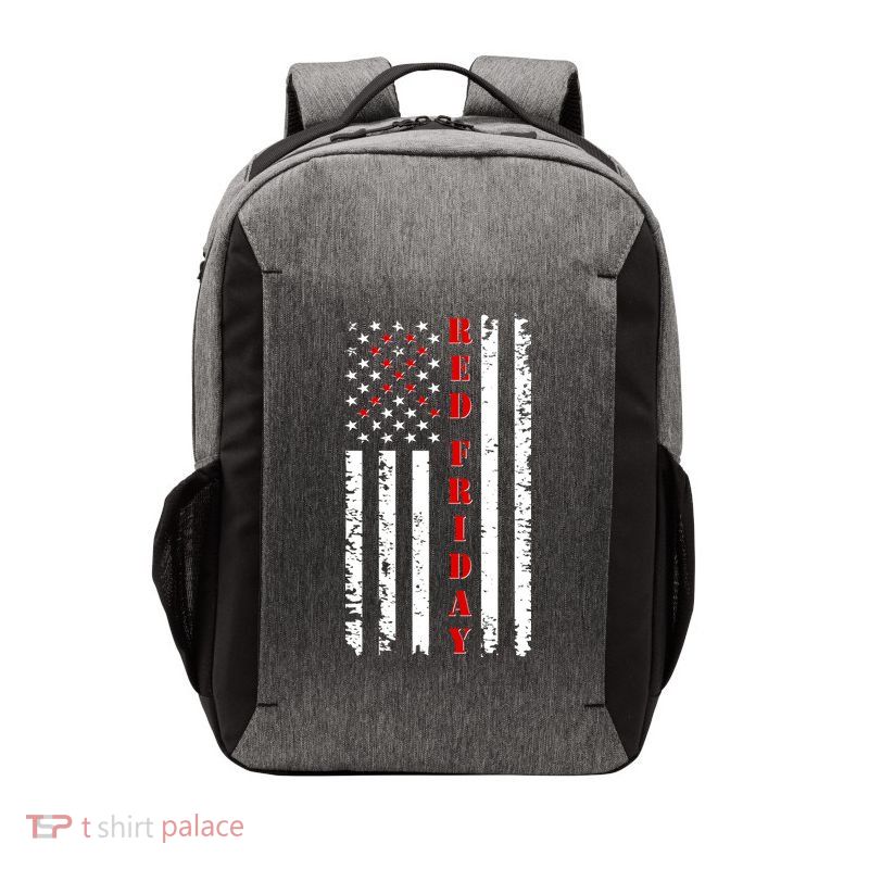 Red Friday Distressed Ribbon US Flag Support Veterans Vector Backpack