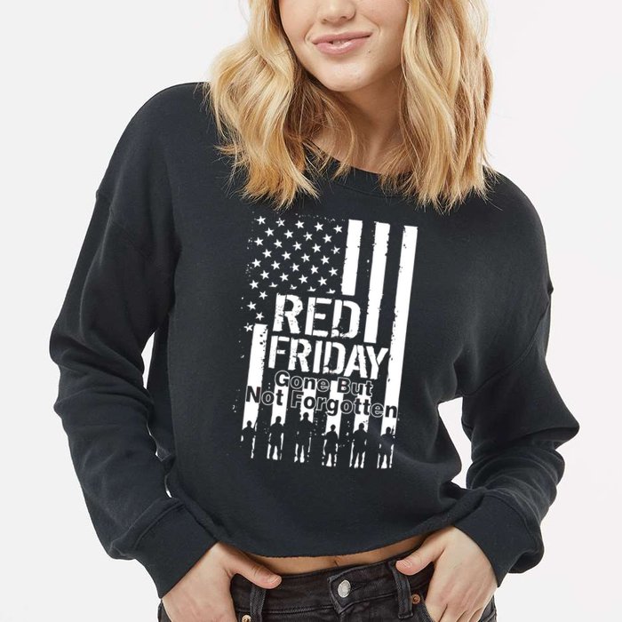 Red Friday Gone But Not Forgotten Cropped Pullover Crew