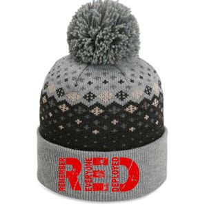 Red Friday Remember Everyone Deployed The Baniff Cuffed Pom Beanie