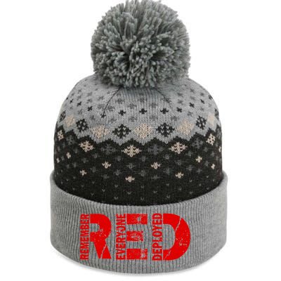 Red Friday Remember Everyone Deployed The Baniff Cuffed Pom Beanie