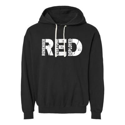 Red Friday Remember Everyone Deployed Garment-Dyed Fleece Hoodie