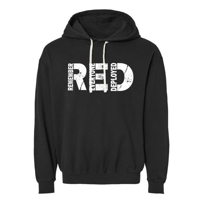 Red Friday Remember Everyone Deployed Garment-Dyed Fleece Hoodie