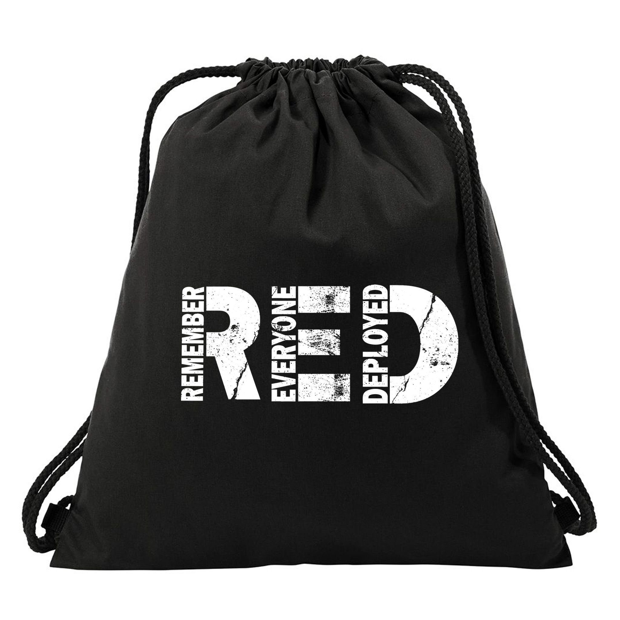 Red Friday Remember Everyone Deployed Drawstring Bag