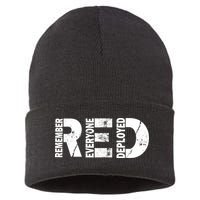 Red Friday Remember Everyone Deployed Sustainable Knit Beanie
