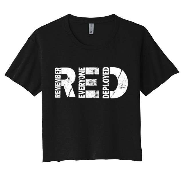 Red Friday Remember Everyone Deployed Crop Top