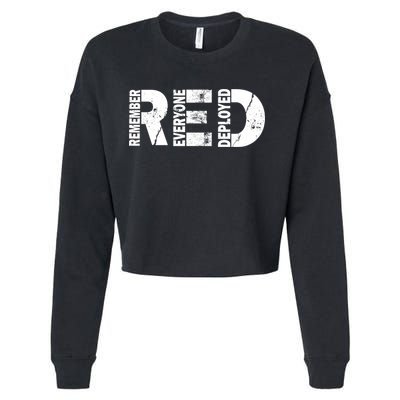 Red Friday Remember Everyone Deployed Cropped Pullover Crew
