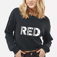 Red Friday Remember Everyone Deployed Cropped Pullover Crew