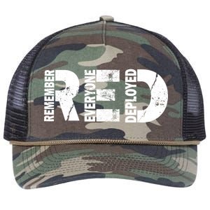 Red Friday Remember Everyone Deployed Retro Rope Trucker Hat Cap