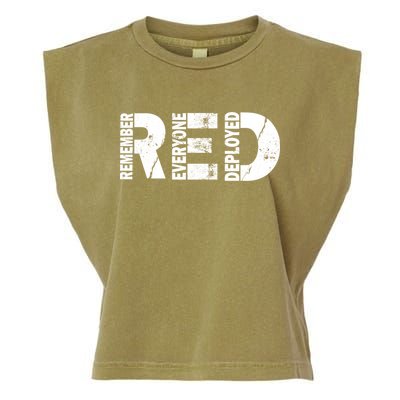 Red Friday Remember Everyone Deployed Garment-Dyed Women's Muscle Tee