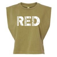 Red Friday Remember Everyone Deployed Garment-Dyed Women's Muscle Tee