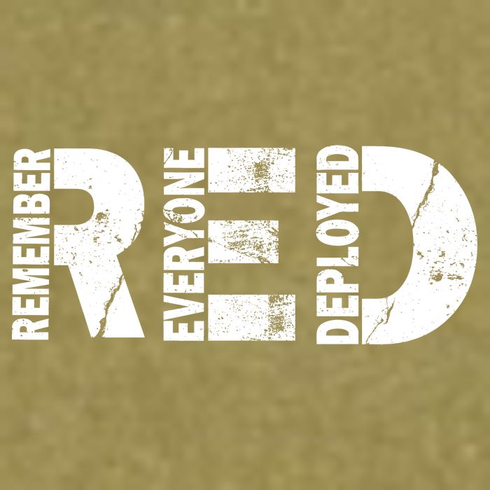 Red Friday Remember Everyone Deployed Garment-Dyed Women's Muscle Tee