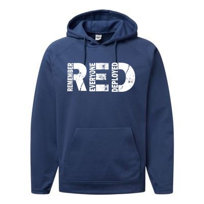 Red Friday Remember Everyone Deployed Performance Fleece Hoodie