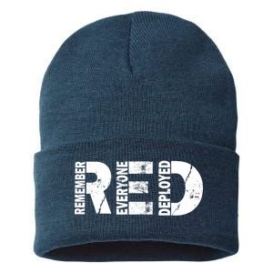 Red Friday Remember Everyone Deployed Sustainable Knit Beanie