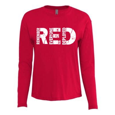 Red Friday Remember Everyone Deployed Womens Cotton Relaxed Long Sleeve T-Shirt