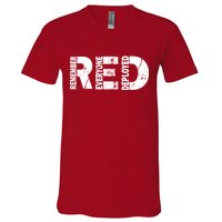 Red Friday Remember Everyone Deployed V-Neck T-Shirt