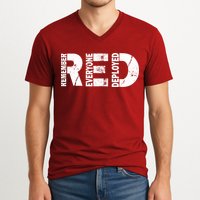 Red Friday Remember Everyone Deployed V-Neck T-Shirt