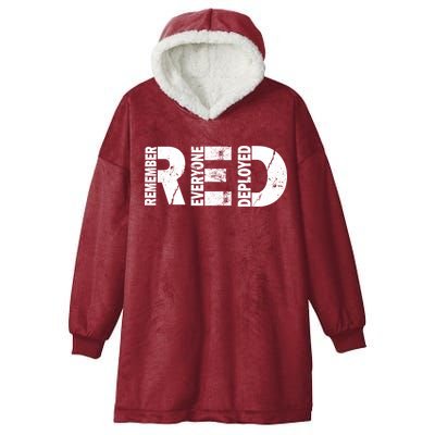 Red Friday Remember Everyone Deployed Hooded Wearable Blanket