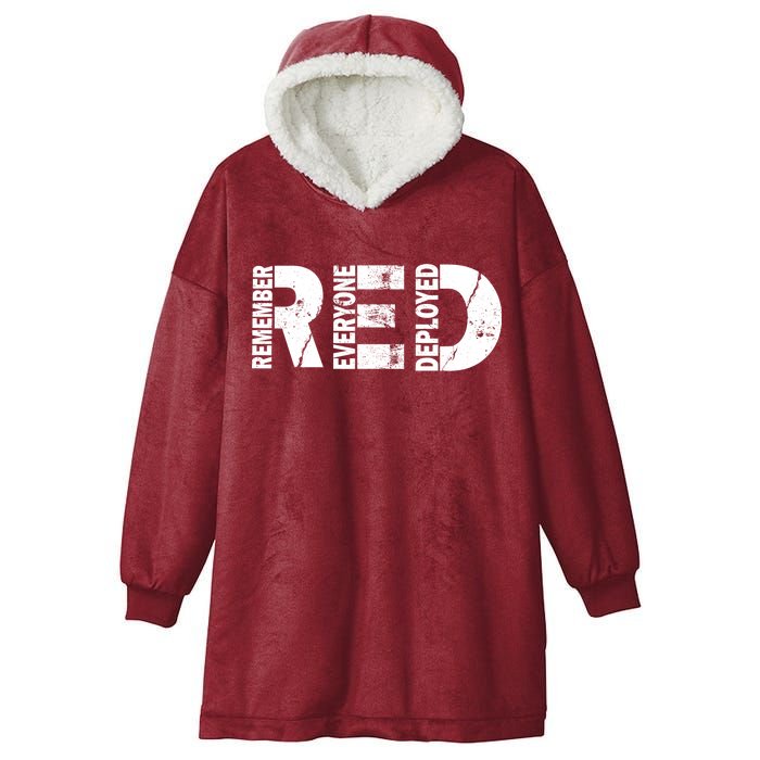 Red Friday Remember Everyone Deployed Hooded Wearable Blanket