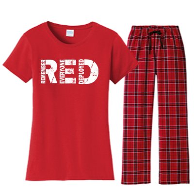 Red Friday Remember Everyone Deployed Women's Flannel Pajama Set