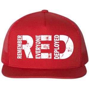 Red Friday Remember Everyone Deployed Flat Bill Trucker Hat