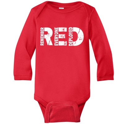 Red Friday Remember Everyone Deployed Baby Long Sleeve Bodysuit