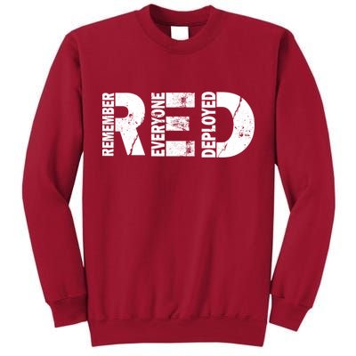 Red Friday Remember Everyone Deployed Tall Sweatshirt
