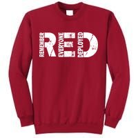 Red Friday Remember Everyone Deployed Tall Sweatshirt