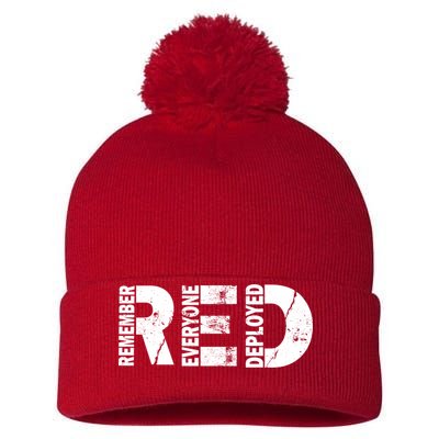 Red Friday Remember Everyone Deployed Pom Pom 12in Knit Beanie
