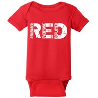 Red Friday Remember Everyone Deployed Baby Bodysuit